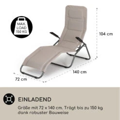 Vitello Noble Sonnenliege 70x110x140cm Atmungsaktiv Wetterfest Faltbar -Wrights Gartenladen 10035956 de 0004 logo