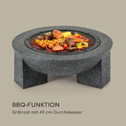 Troja Feuerschale Grill Ø 75 Cm Funkenfang Stahl Kunststein Feuerfest -Wrights Gartenladen 10035976 de 0003 logo