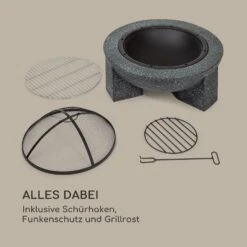 Troja Feuerschale Grill Ø 75 Cm Funkenfang Stahl Kunststein Feuerfest -Wrights Gartenladen 10035976 de 0007 logo