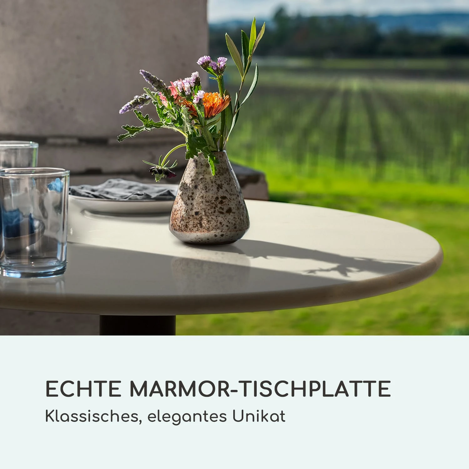 Patras Pearl Bistro-Tisch Jugendstil Marmor Ø 60 Cm H 75 Cm Gusseisern 3 Patras Pearl Bistro-Tisch Jugendstil Marmor Ø 60 Cm H 75 Cm Gusseisern – Bild 3