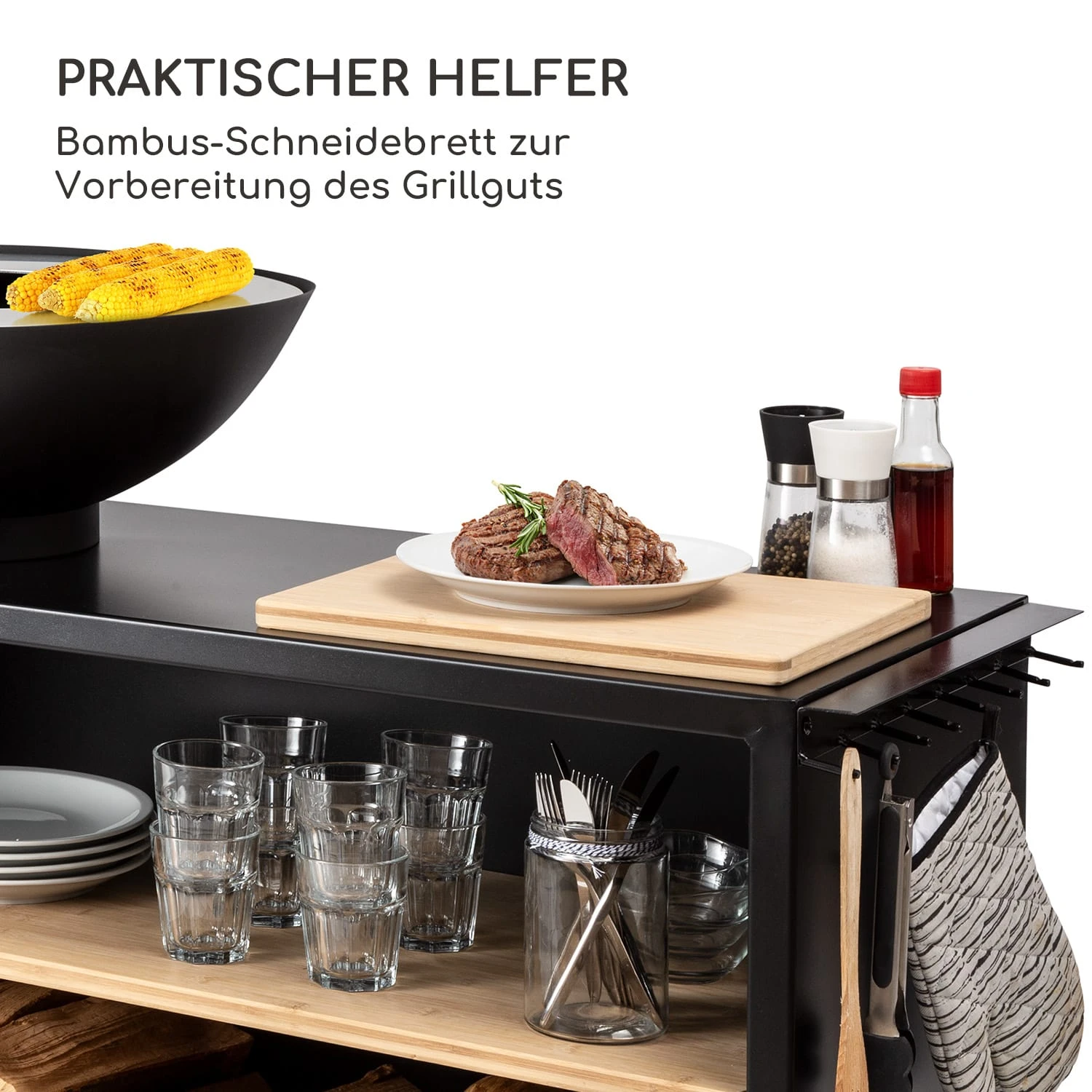 Savage 2.0 Wide Feuerschale Grill Bambus-Schneidebrett Wetterschutz 3 Savage 2.0 Wide Feuerschale Grill Bambus-Schneidebrett Wetterschutz – Bild 3