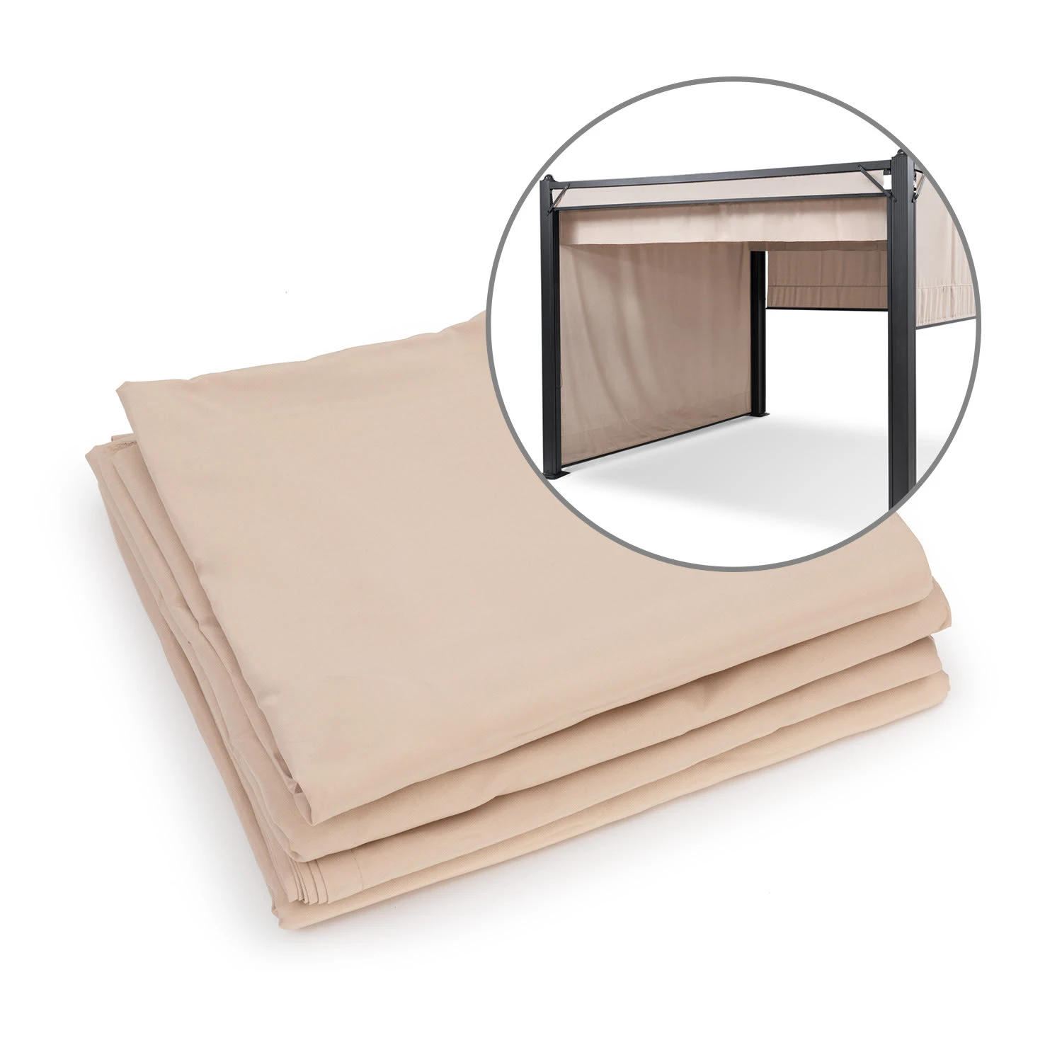 Pantheon Cortina Pergola Ersatzseitenwand Set: 4 Wände 200 G/m² Polyester-Tuch 3x3m 1 Pantheon Cortina Pergola Ersatzseitenwand Set: 4 Wände 200 G/m² Polyester-Tuch 3x3m