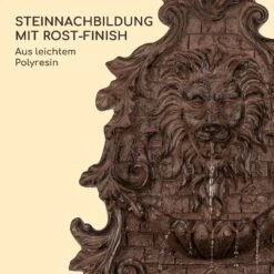 Löwenstein Wandbrunnen 2W Solar-Pumpe Polyresin 4 Weiße LED 5m Kabel -Wrights Gartenladen 10036333 de 0005 logo