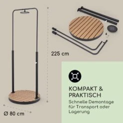 Sumatra Falls Round Gartendusche WPC Aluminium Ø 80 Cm Rund -Wrights Gartenladen 10036348 de 0006 usp