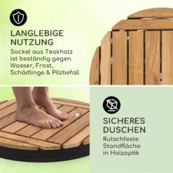 Sumatra Teak Round Gartendusche Aluminium Teakholz Tragegriff -Wrights Gartenladen 10036351 de 0003 usp