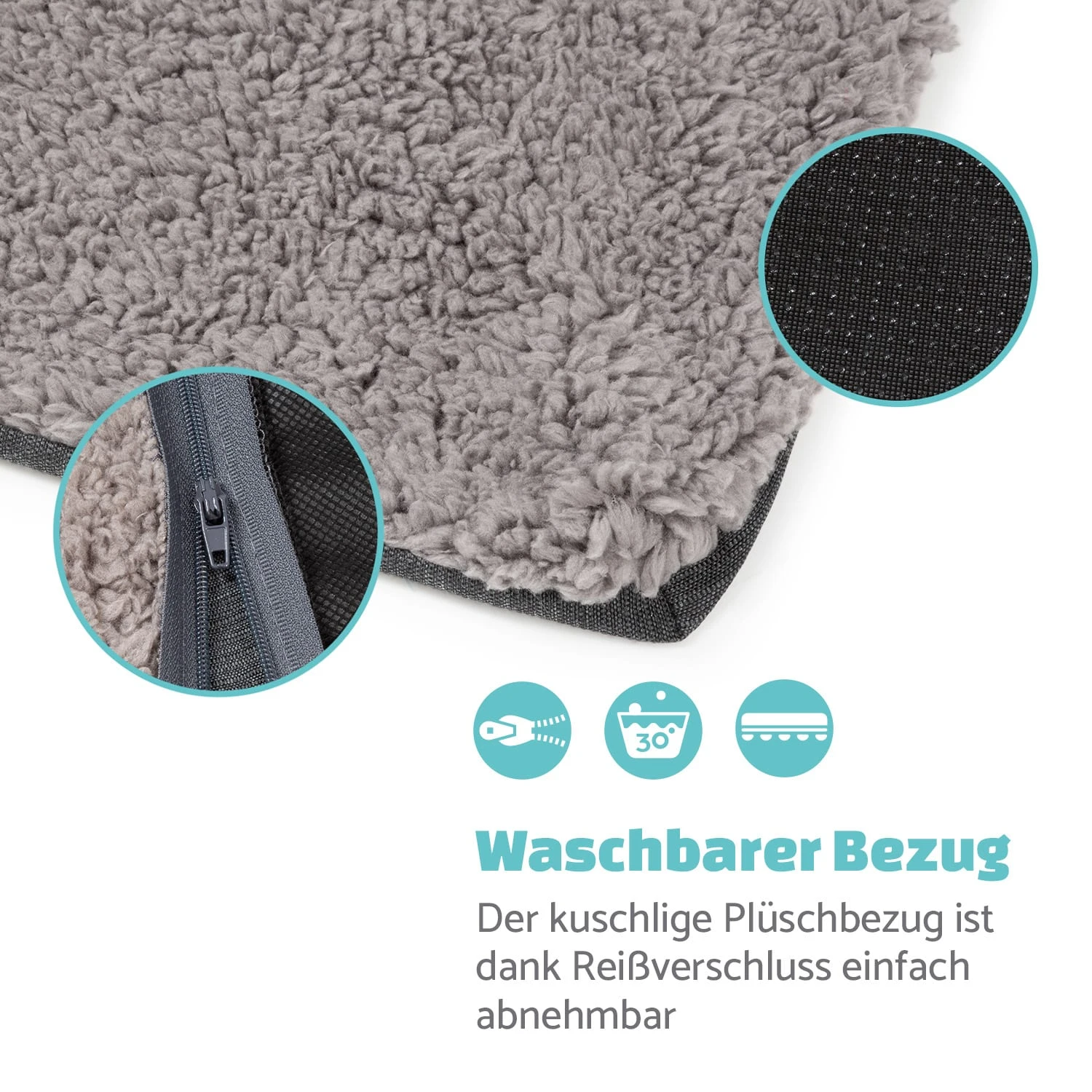 Emma Hundebett Hundekorb | Waschbar | Rutschfest | Atmungsaktiv | Wendematratze | Kissen | Größe M (80 X 20 X 70 Cm) 5 Emma Hundebett Hundekorb | Waschbar | Rutschfest | Atmungsaktiv | Wendematratze | Kissen | Größe M (80 X 20 X 70 Cm) – Bild 5