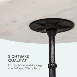 Patras Bistro-Tisch Marmortischplatte Ø60cm Gusseiserner Standfuß -Wrights Gartenladen 10037740 de 0006 logo