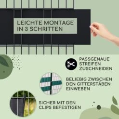 Sichtschutzstreifen Gartenzaun PVC 450 G/m² 50x19cm Clips -Wrights Gartenladen 10037983 de 0004 usp