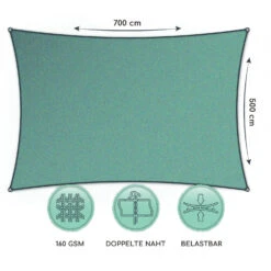 Rechteckiges Sonnensegel 5x7 M Mit Befestigungsringen Polyester Luftdurchlässig -Wrights Gartenladen 10038166 de 0006 logo