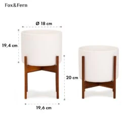 Thorn Blumentopf Mit Ständer 50er Jahre Stil 2er-Set Akazie 19,6x20x19,6 Cm -Wrights Gartenladen 10038441 yy 0006 usp