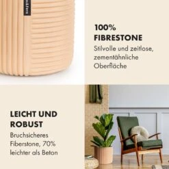 Hasselt Blumentopf Polystone Pflanzenfreundlich Handgemacht 3D-Optik -Wrights Gartenladen 10038548 de 0003 usp