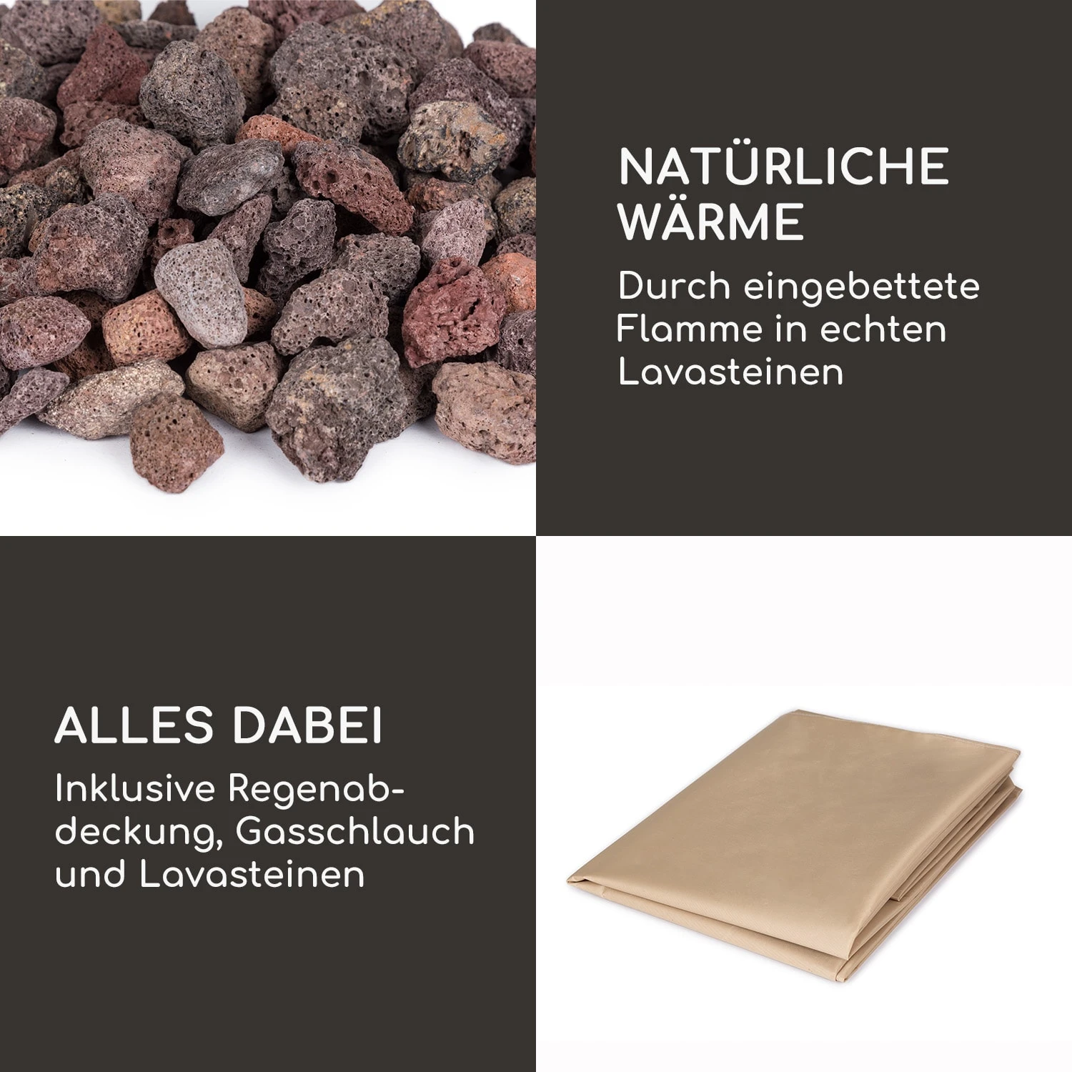 Pilos Gas-Feuerstelle 40.000BTU/13kW Abdeckung Edelstahlbrenner 6 Pilos Gas-Feuerstelle 40.000BTU/13kW Abdeckung Edelstahlbrenner – Bild 6