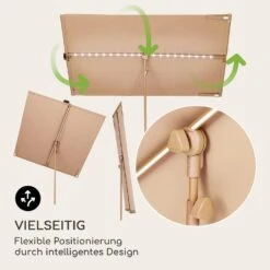 Blumfeldt Bayonne Sonnenschirm 130 X 180 Cm Polyester UV 50 Solar LED -Wrights Gartenladen 10040103 de 0004 logo