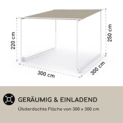 Nantes Pavillon Gazebo Sonnendach 3x3m Polyester Stahlrahmen UV50+ Bodenrollen -Wrights Gartenladen 10040106 de 0004 logo