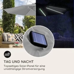 Blumfeldt Calais Sonnenschirm LED Aluminium-Rahmen Polyester-Bespannung UV 50 -Wrights Gartenladen 10040120 de 0005 logo