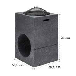 Blumfeldt Monolith Feuerschale Mit Grill MGO & Stahlschale Inkl. Funkenschutz -Wrights Gartenladen 10040240 yy 0007 dimensions