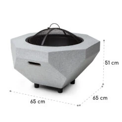 Blumfeldt Diamond Feuerschale Mit Grill MGO & Stahlschale Inkl. Funkenschutz -Wrights Gartenladen 10040241 yy 0007 dimensions