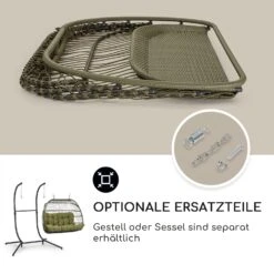 Biarritz Double Hängesessel Zweier PE Aluminium Polyrattan 260 Kg -Wrights Gartenladen 10040298 de 0005 usp