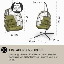 Biarritz Individuelle Hängesessel PE Aluminium Polyrattan 130 Kg 9 Biarritz Individuelle Hängesessel PE Aluminium Polyrattan 130 Kg -Wrights Gartenladen 10040300 de 0004 usp