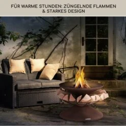 Aguilera Feuerschale Mit Grill Ø 65 Cm Holzlager Stahl -Wrights Gartenladen 10041127 de 0006 usp