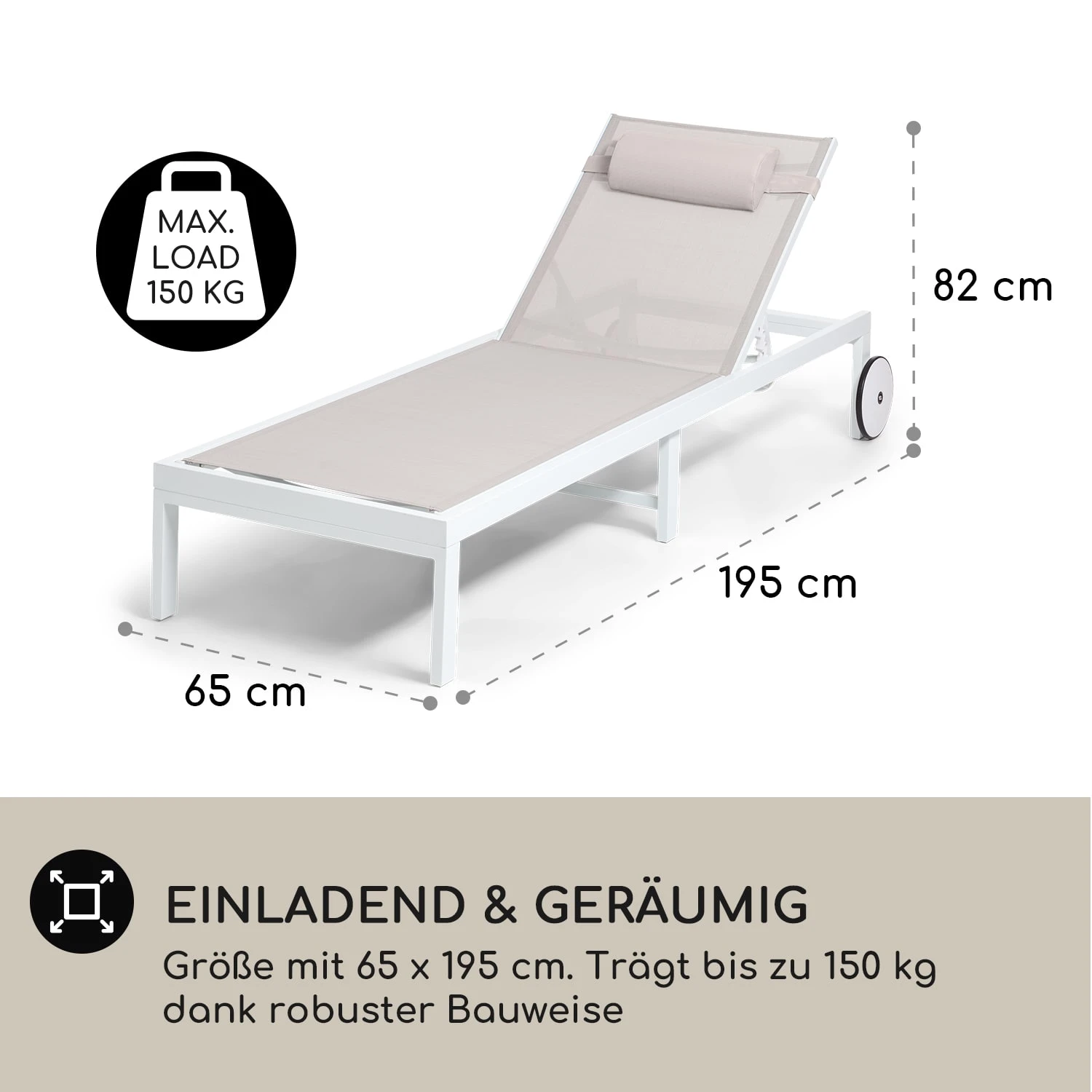 Lucca Lounger Liegestuhl Polyester Aluminium 4-Stufen 4 Lucca Lounger Liegestuhl Polyester Aluminium 4-Stufen – Bild 4